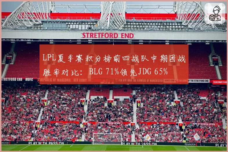 LPL夏季赛积分榜前四战队中期团战胜率对比：BLG 71%领先JDG 65%